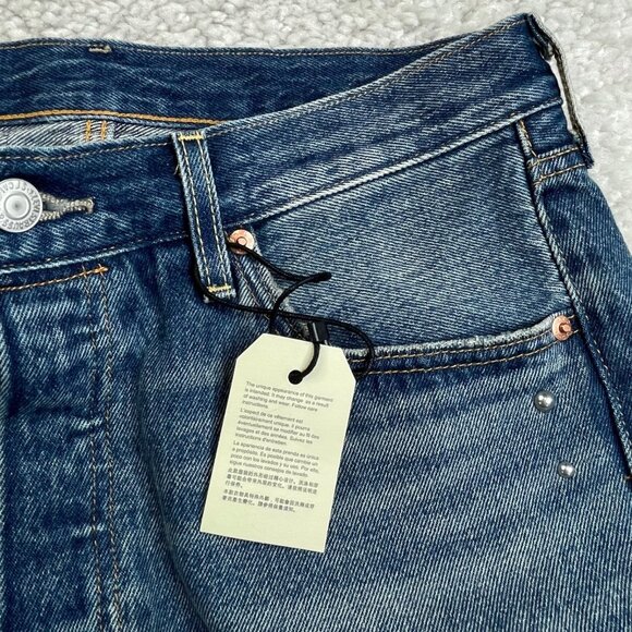 LEVI'S 501 Premium Distressed Studded Slim Fit Button Fly Jeans Mens 32x30 NEW - Picture 7 of 16